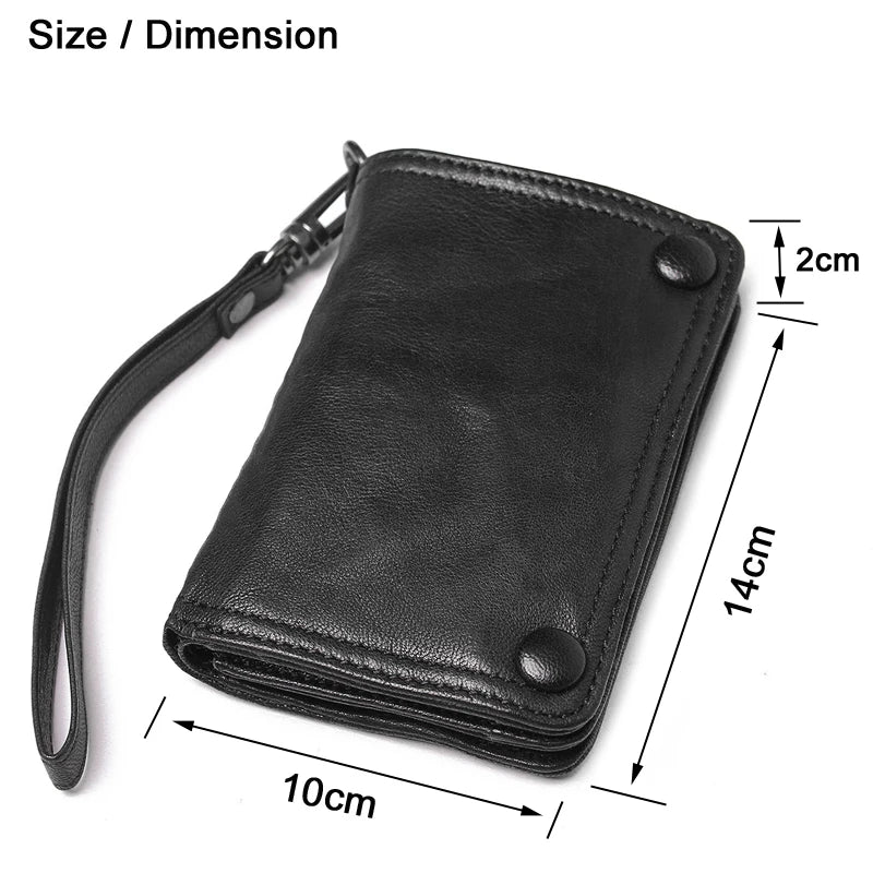 Fashion Genuine Leather Men Wallet Clutch Purse Male Bifold Money Clips with Hasp large capacity Card Wallet Short W/ Zip Pocket